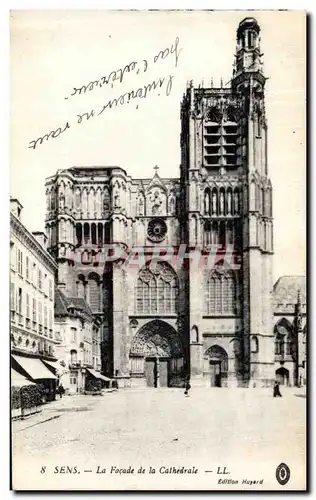 Cartes postales Sens La Facade de la Cathedrale