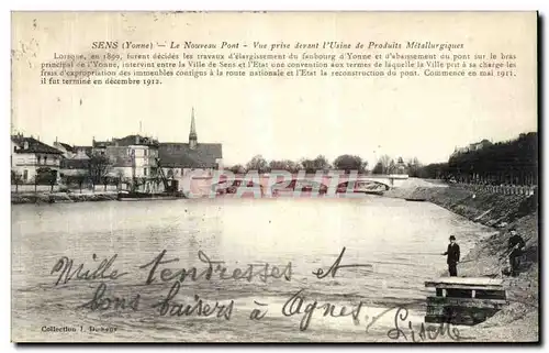 Cartes postales Sens Le Nouverau Pont Vue Prise devant l usine de produits metallurgiques Pecheur