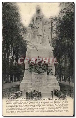 Ansichtskarte AK Sens La Monument des Morts de la Guerre de 1870 1871 Militaria
