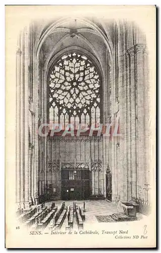 Cartes postales Sens Interieur de la Cathedrale Transept