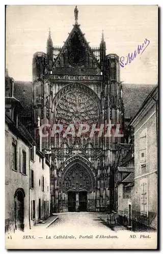 Cartes postales Sens La Cathedrale Portail d Abraham