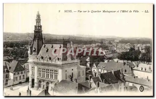 Cartes postales Sens Vue Sur le Quartier Madagascar et l Hotel de Ville