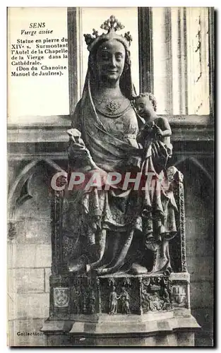 Cartes postales Sens Vierge assise