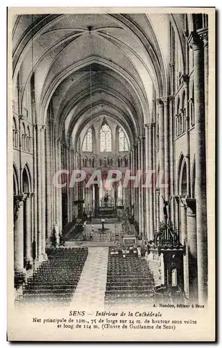 Cartes postales Sens Interieur de la Cathedrale