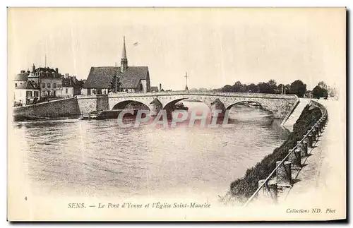 Cartes postales Sens Le Pont d Yonne et L Eglise Saint Maurice