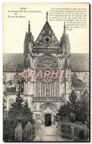 Cartes postales Sens Le Portail Sud de la Cathedrale