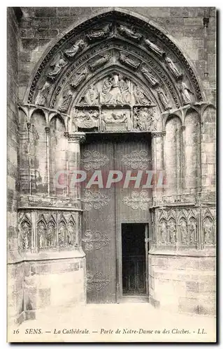 Cartes postales Sens La Cathedrale Porte de Notre Dame ou des Cloches