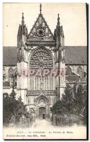 Cartes postales Sens La Cathedrale Le Portail de Moise