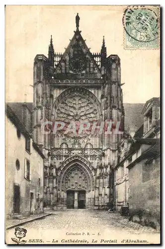 Cartes postales Sens La Cathedrale Portail d abraham