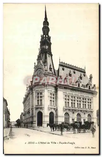 Cartes postales Sens L Hotel de Ville Facade d angle