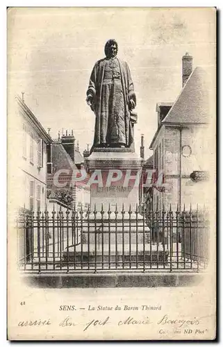 Cartes postales Sens la Statue de Baron Thenard