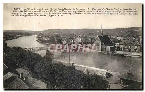 Ansichtskarte AK Sens L Yonne Le Grand Pont L Eglise Saint Maurice