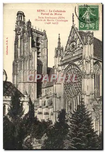 Cartes postales Sens LA Cathidrale Portail de Moise