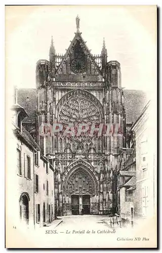 Cartes postales Sens Le Portail de la Catbedrale