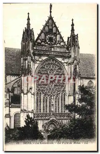 Cartes postales Sens la Catbedrale La Porle de Moise