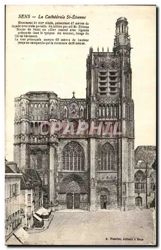 Cartes postales Sens La Cathedrale St Etienne