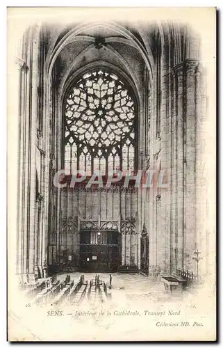 Ansichtskarte AK Sens Interieur de la Cathedrale Transept nord