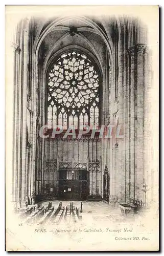 Cartes postales Sens Interieur de la Cathedrale Transept nord