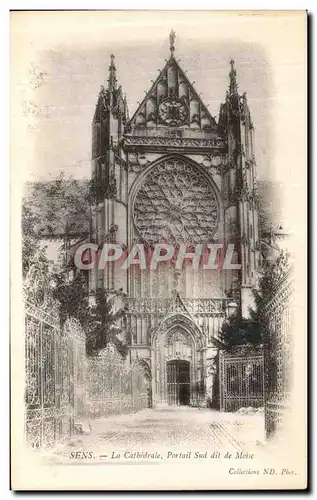 Cartes postales Sens la cathedrale Portail Sud dit de Moise