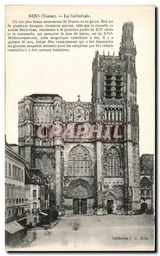 Cartes postales Sens yonne La Cathedrale