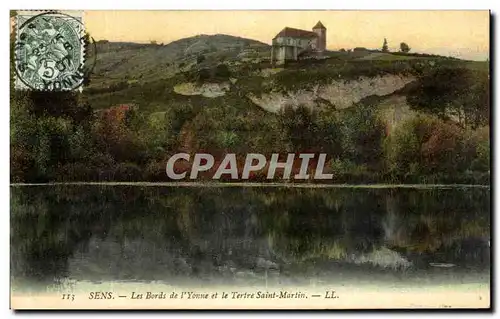Ansichtskarte AK Sens Les Bords de l Yonne et le Tertre Saint Martin