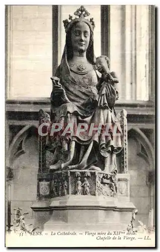 Cartes postales Sens La Cathedrale Vierge noire du 14eme Chapelle de la vierge