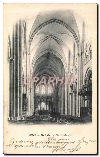 Cartes postales Sens Nef de la Cathedrale