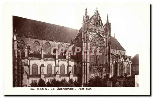 Cartes postales Sens La Cathedrale Face sud