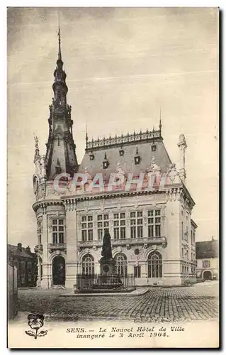 Cartes postales Sens Le Nouvel Hotel de Ville Inaugure le 3 avril 1904