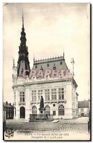 Cartes postales Sens Le nouvel Hotel de ville inaugure le 3 avril 1904