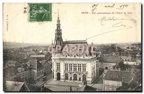 Cartes postales Sens Vue Panoramique de l Hotel de Ville