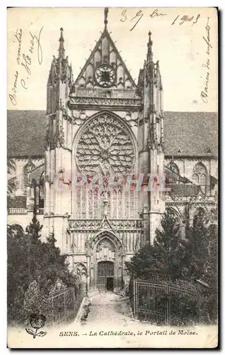 Cartes postales Sens La Cathedrale le Portail de Moise