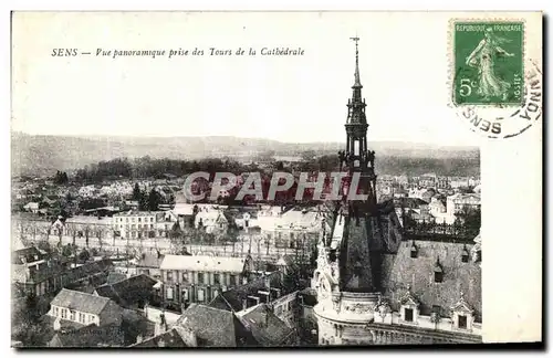 Cartes postales Sens Vue panoramique prise des tours de la Cathedrale