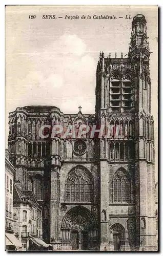 Cartes postales Sens La Facade De La Cathedrale