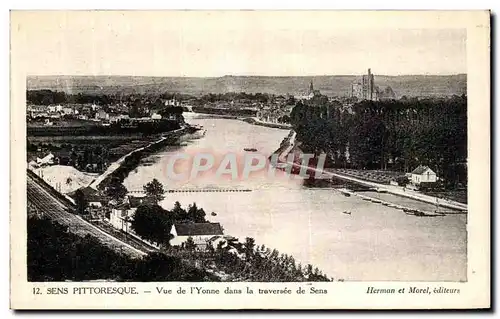 Cartes postales Sens Pittoresque Vue I Yonne dans la traversee de Sens