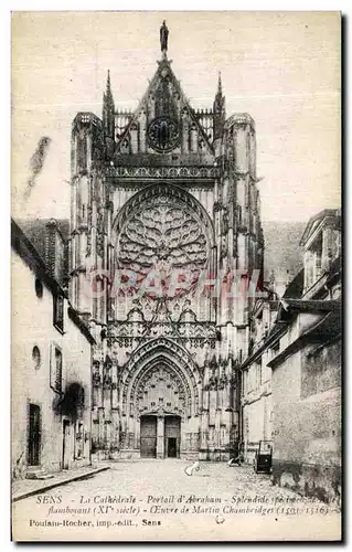 Cartes postales Sens Le Cathedrale Portail d Abraham