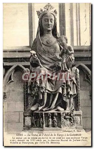 Cartes postales Sens La Statue de l Abside de la Vierge a la Cathedrale