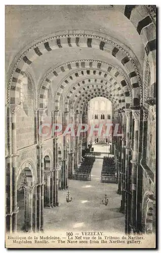 Ansichtskarte AK Vezealy Basilique de la Madeleine La Nef vue de La Tribune du Narthex