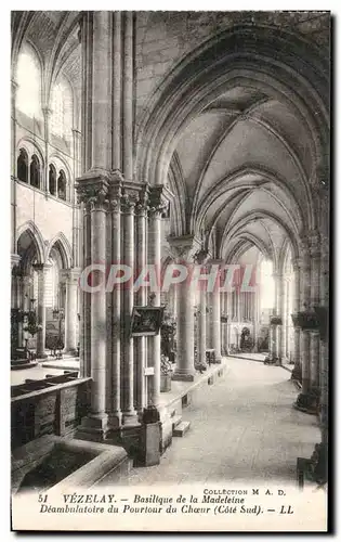 Cartes postales Vezealy Basilique de la Madeleine Deambulatoire du Pourtour du Choeur