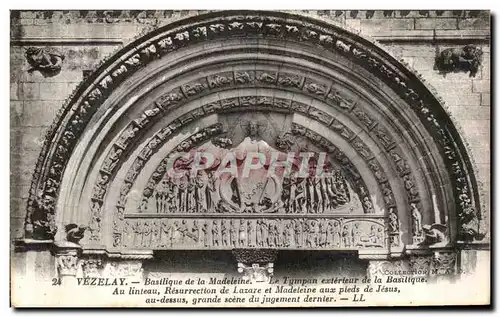 Vezelay Ansichtskarte AK Basilique de la Madeleine Le tympan exterieur de la basilique