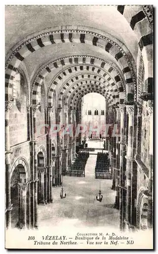 Ansichtskarte AK Vezelay Basilique de la Madeleine Tribune du Narthex Vue Sur la Nef