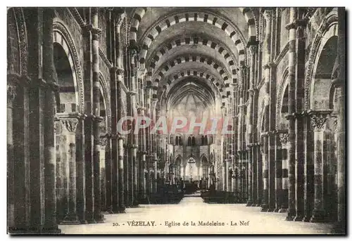 Cartes postales Vezelay Eglise de la Madeleine La Nef