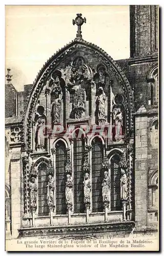 Cartes postales Vezelay La grande verriere de la facade de la basilique de la Madeleine