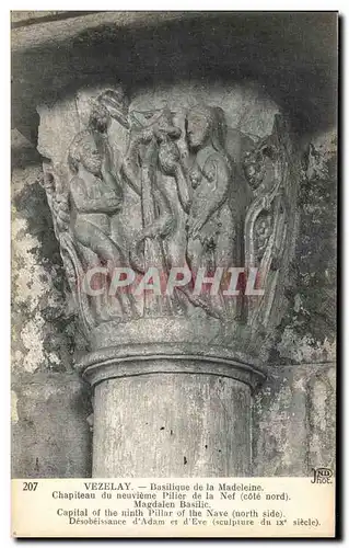 Ansichtskarte AK Vezelay Eglise de la Madeleine Chapiteau du Neuvieme Pilier de la Nef