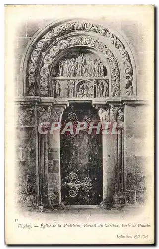 Ansichtskarte AK Vezelay Eglise de la Madeleine Portail du Narthex Porte de gauche