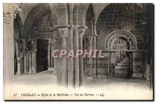 Cartes postales Vezelay Eglise de la Madeleine Vue de Narthex