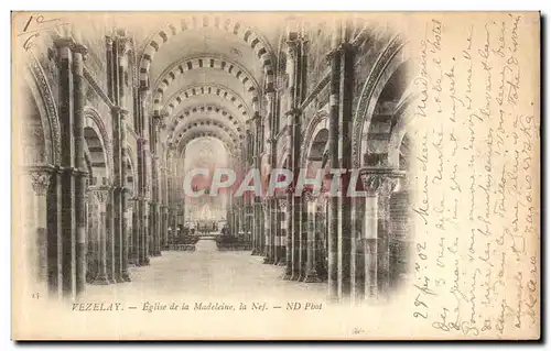 Cartes postales Vezelay Eglise de la Madeleine La Nef