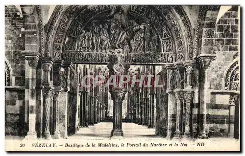 Ansichtskarte AK Vezelay Eglise de la Madeleine Le portail Du Narthex et la Net