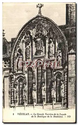 Ansichtskarte AK Vezelay La Grande Verriere de la Facade de la Basilique de la Madeleine