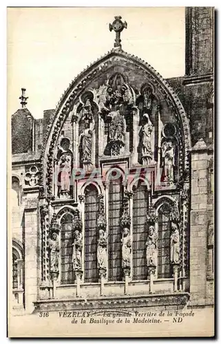 Ansichtskarte AK Vezelay La Grande Verriere de la Facade de la Basilique de la Madeleine